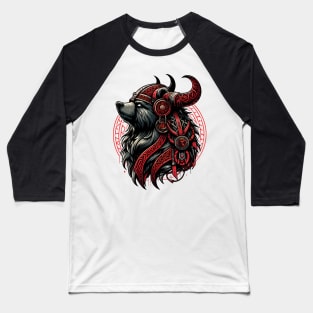 Red And Black Bear Berserker Norse Viking Warrior Baseball T-Shirt